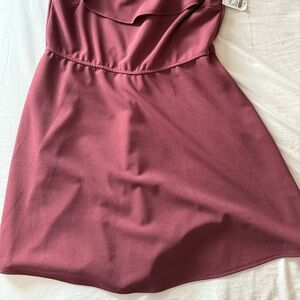 Charlotte Russe One Shoulder Dress in Dusty Rose